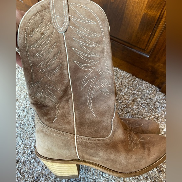 Wolverine Western Cowboy Boots Brown Suede Women’s Size 7.5 - Picture 7 of 7